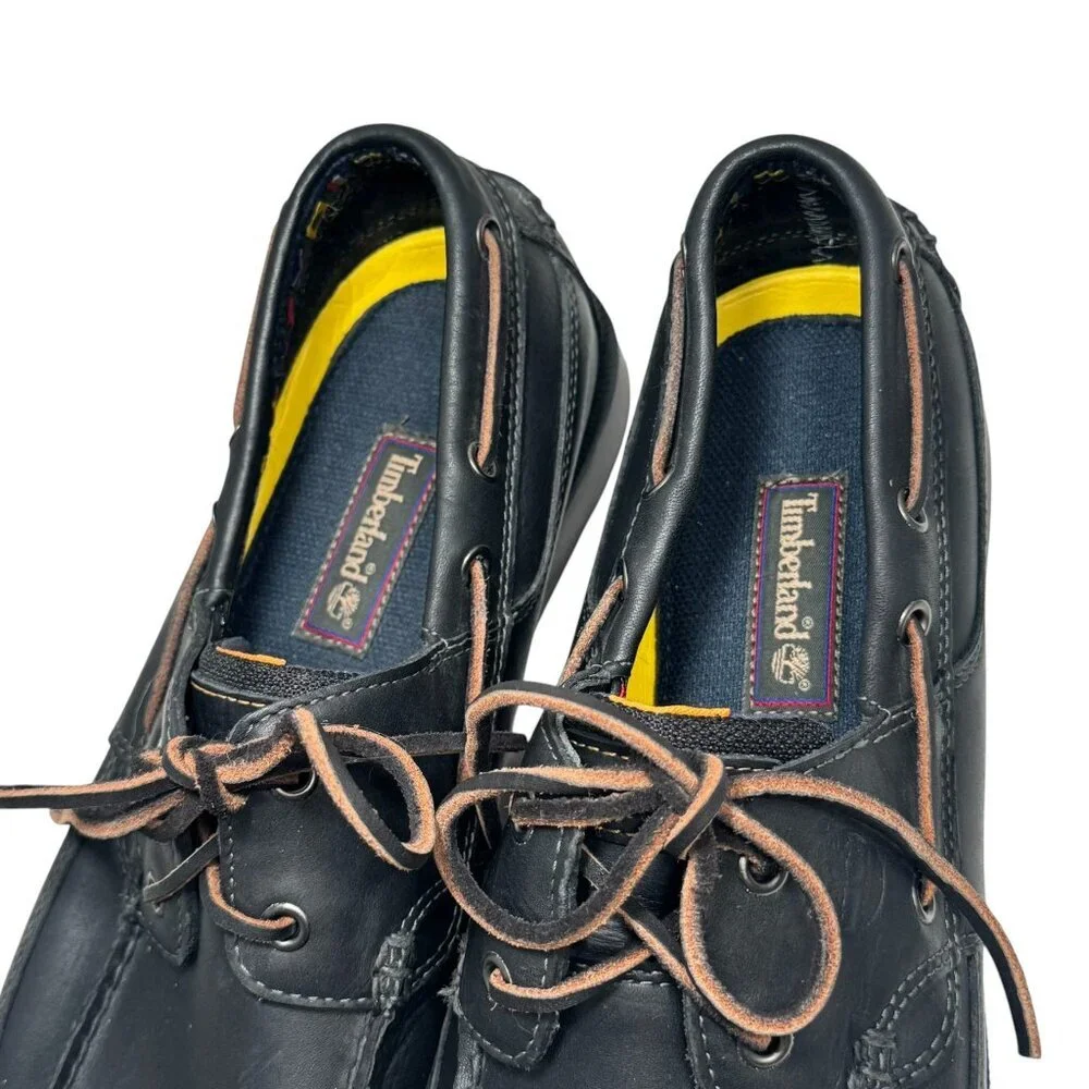 Timberland‎ Kiawah Bay 2, 70527 Men's Size 12 Black Leather Boat Shoes, NEW!